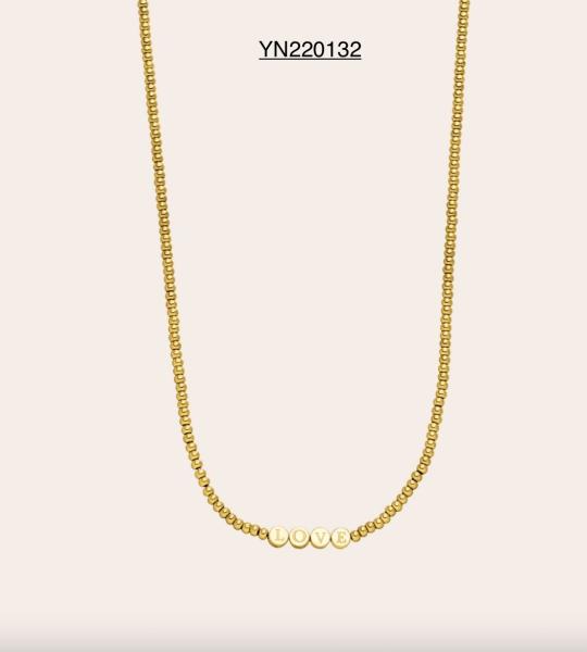 CE K Gold Stainless Steel Fashion Necklaces Luxury LOVE 3d Ball Chain Necklace