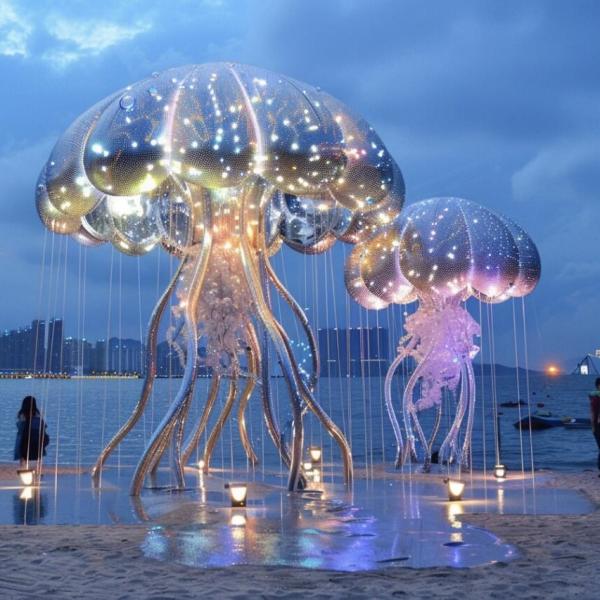 Customized Colors Modern Abstract Mirror Stainless Steel Sculpture for Outdoor Decoration from Model