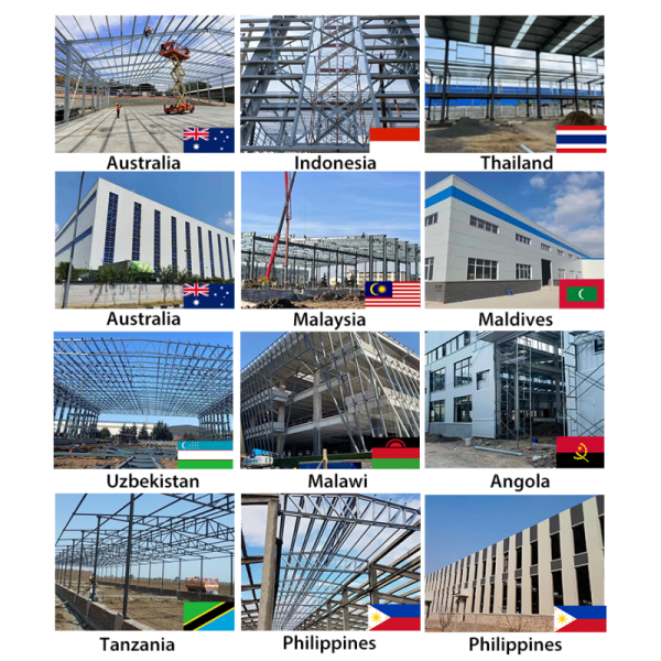 Customized Size Steel Structure Warehouse with Sloped Roof and Painted Surface Treatment for Durable Storage