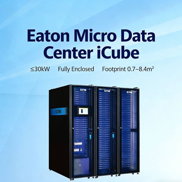 EATON Scalable ICube Low Latency Micro Data Center with Three Phase Power and Lithium Battery Backup