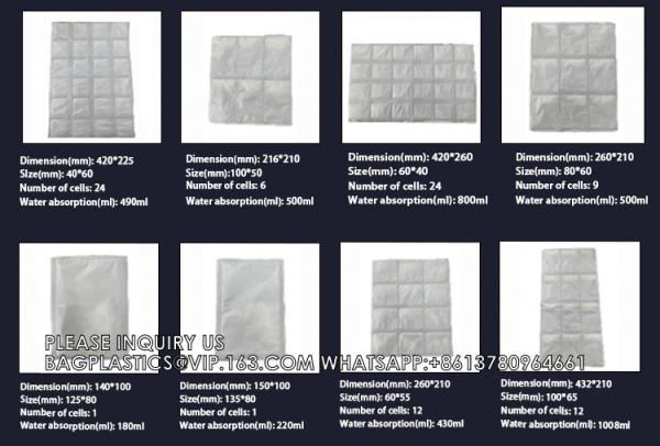 Ice Pack Sheet Absorption Water Fabric Reusable Freezer Dry Ice Cold Packs Gel Packs For Fresh Food Delivery