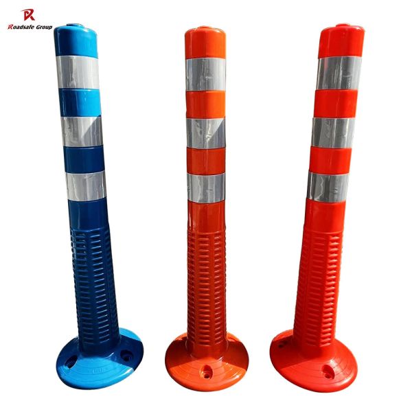 750mm Flexible Safety Post Delineator Road Safety PU Traffic Bollard Traffic Warning Products