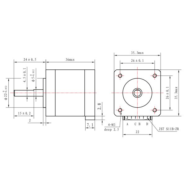 Шаговый мотор 0.32A 11.84V Casun мотора 0.32A 11.84V Casun освещения этапа NEMA 14 гибридного Stepper