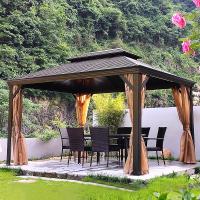 Gazebo sur le toit dur avec rideau de confidentialité et gazebo extérieur sur le toit dur