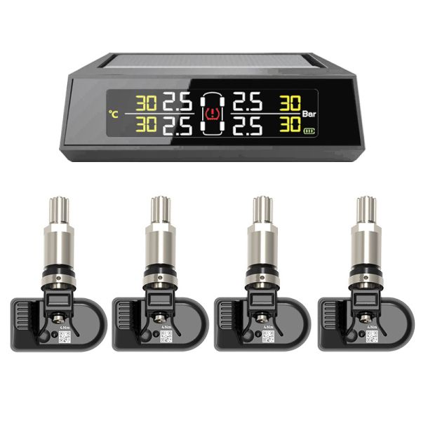 Solar Aftermarket TPMS System Car 4PCS Tire Pressure Monitoring System Automatic Matching