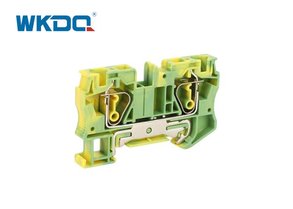 JST 6-PE Universal Din Rail Power Distribution Block , Spring Loaded Wire Connector PE Ground