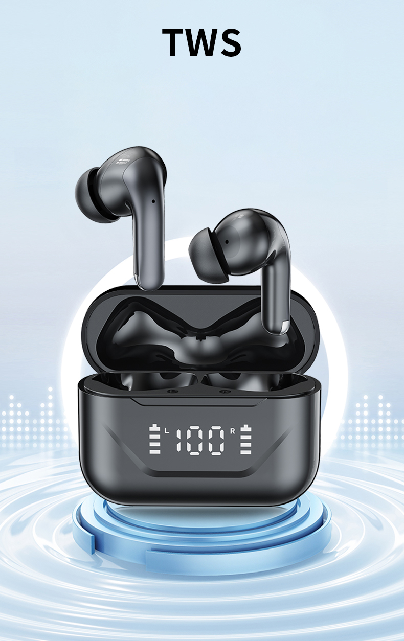 Wireless Earphones 5.3 Edition LED Battery Display ENC Call Noise Reduction True Wireless Stereo In Ear Earphones 360 ° Panoramic Stereo I5 Sweatproof Sports Running Fitness Suitable for Mobile Phones