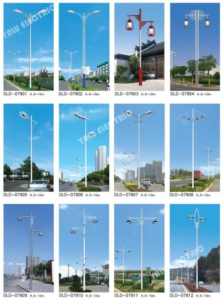 4m 6m 8m 10m galvanized steel hexagon poles and galvanized octagonal street light poles with CE ROHS