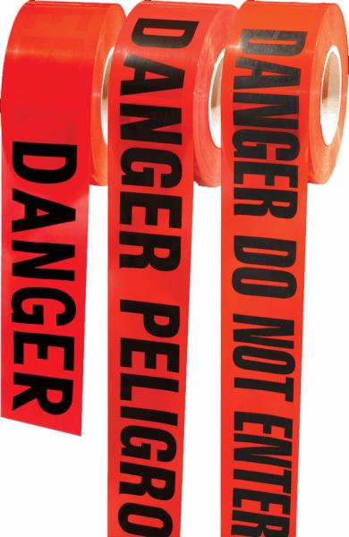 Tape d'avertissement PE imprimée sur mesure non adhésive en rouleau rouge