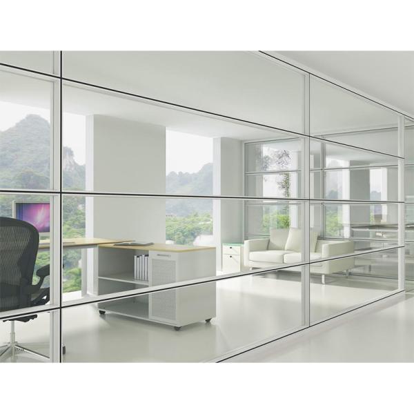 Parement en verre moderne en acier inoxydable 304# accessoires épaisseur de 100 mm et hauteur de 4500 mm pour les bureaux
