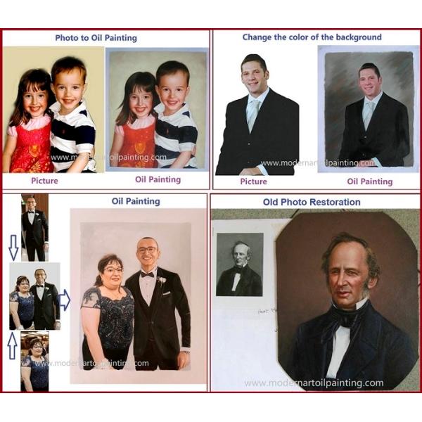 Home Decoration Family Custom Oil Painting Portraits Canvas From Photo 5cm