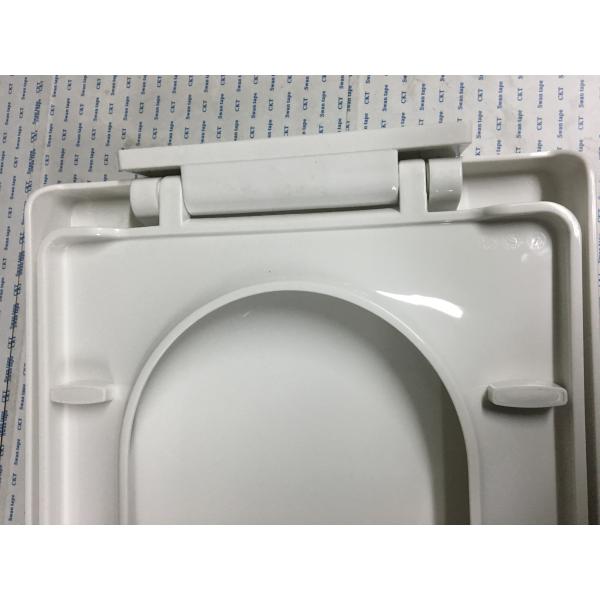 Bathroom Plastic Elongated Toilet Seat With Double Hole And Super Spiral Joint