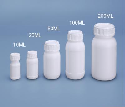 20 ml garrafa redonda matéria base HDPE garrafa de distribuição vazia branca para embalagem de isco