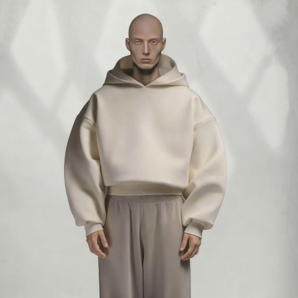 Custom French Terry Heavyweight 100% Cotton 450 500 Gsm Blank Men's Hoodie High Quality Oversized Cropped Boxy Pullover Hoodie