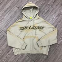 Sweat à capuche en coton French Terry 100 % avec fermeture éclair, broderie et écusson logo personnalisé 450 g/m²