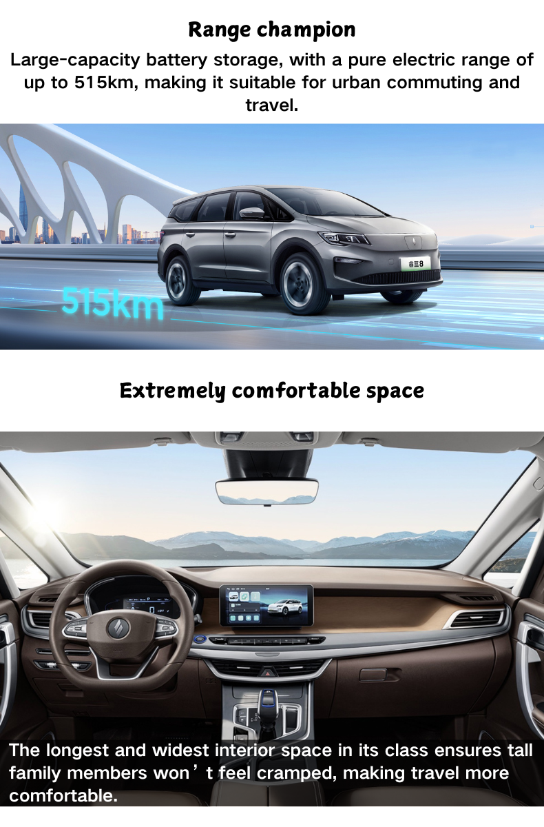 2025 Livan 8 Ruilan 8 Electric MPV 7-Seater 515km Range Fast Charge 0.67h 68.03kWh Battery with 2+2+3 Seating Layout