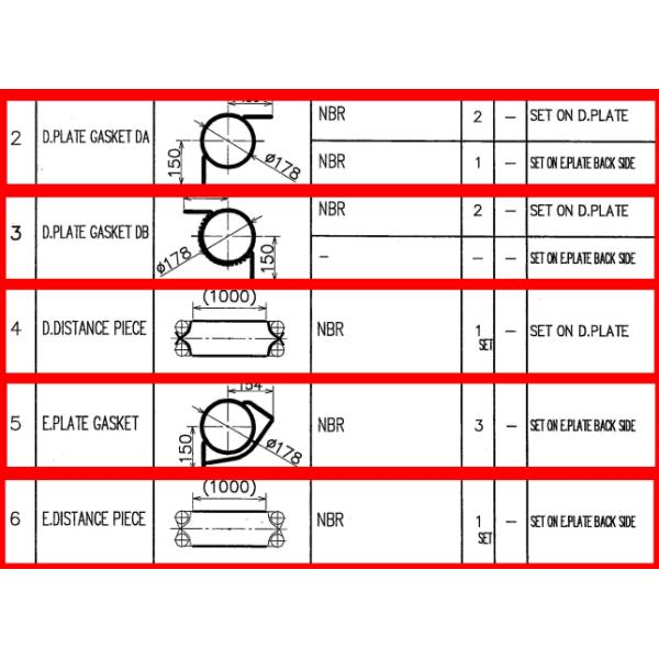 Набивки теплообменного аппарата плиты Hisaka RX395 части маслянного охладителя для оборудования корабля