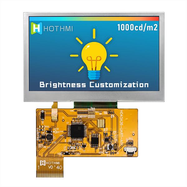 4,3 солнечный свет экрана дисплея дюйма умный серийный 800x480 UART TFT читаемый