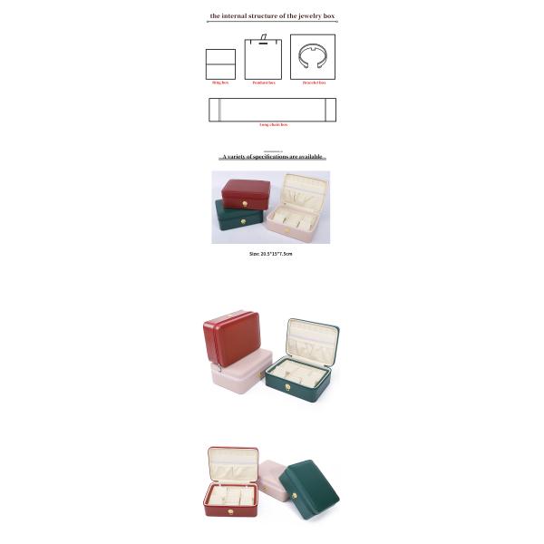 Ring-Pull Ornament PU Leather Travel Jewelry Organizer Multi-Cells Zipper Box