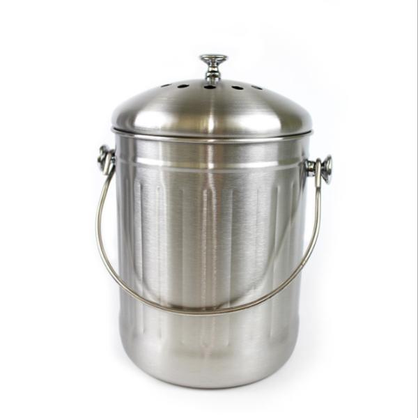 Kitchen Compost Bin Stainless Steel Odorless Countertop Compost Pail