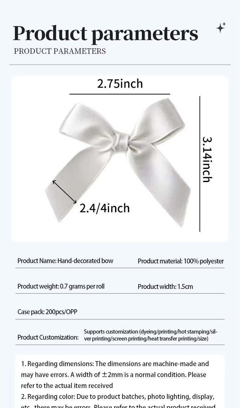 Wholesale Custom Flower Packing Gift Ribbon Bow Satin Ribbon for Decoration