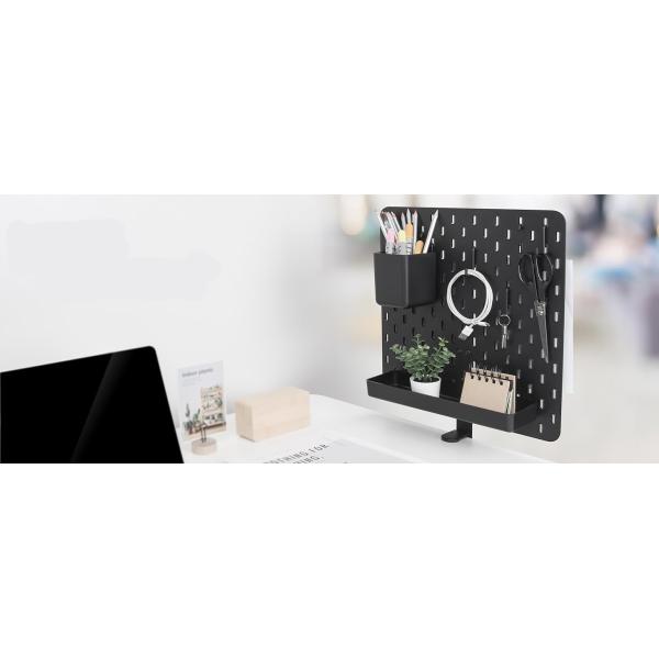 Metal Pegboard Organizer for Standing Desk Accessories Privacy Panel Work Desk Storage