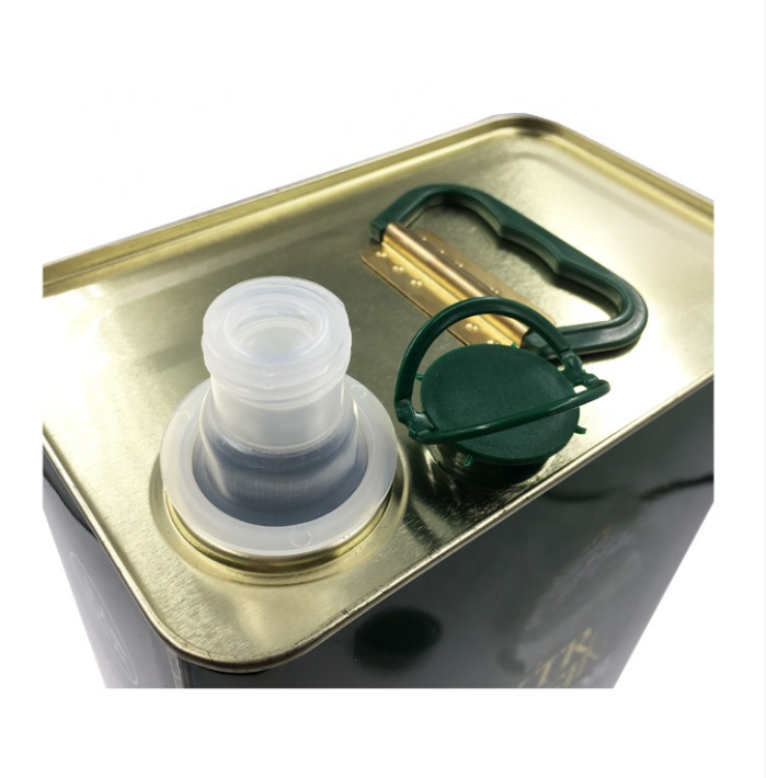 4 litres d'huile de cuisson boîte en étain carré couvercle en plastique