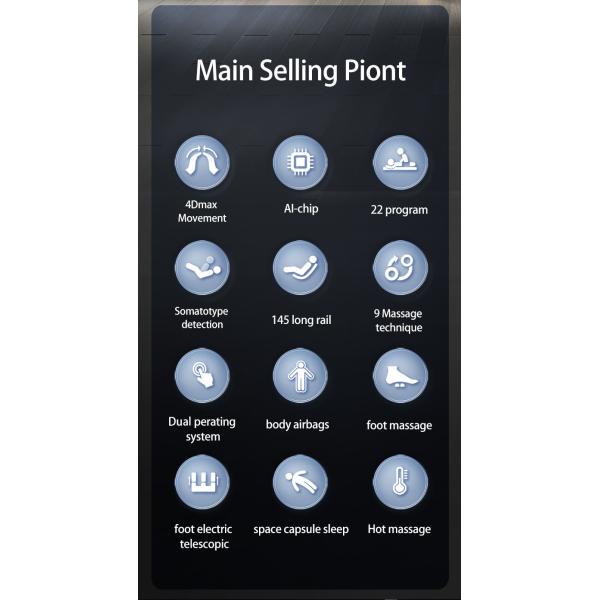 Voice Control 3D Massage Chairs Full Injection Molding 150W