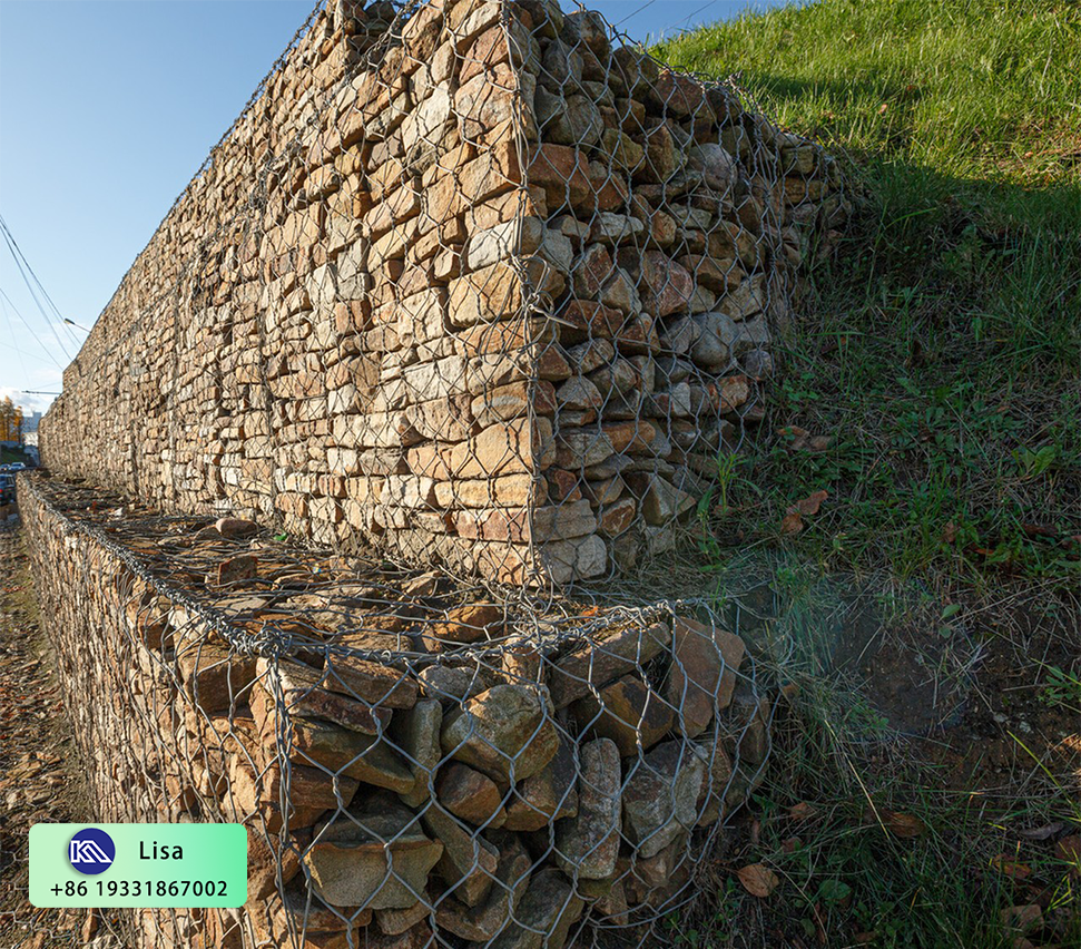 Wholesale Price Slope Protection 2x1x1m PVC Crimped Woven Hexagonal Gabion 80x100mm Durable Galfan Galvanized Gabion Box Basket