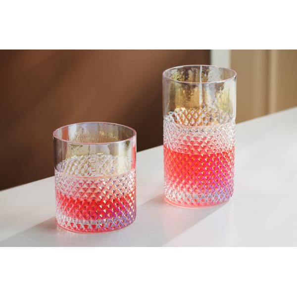 Rainbow Coloured Highball Drinking Glasses 12 Oz 18 Oz Double Old Fashioned