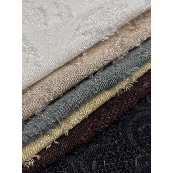 Spring/Summer 100% Polyester Tassel Jacquard Fabric with 142cm Width and 196G/M² Weight for Shirts and Dresses