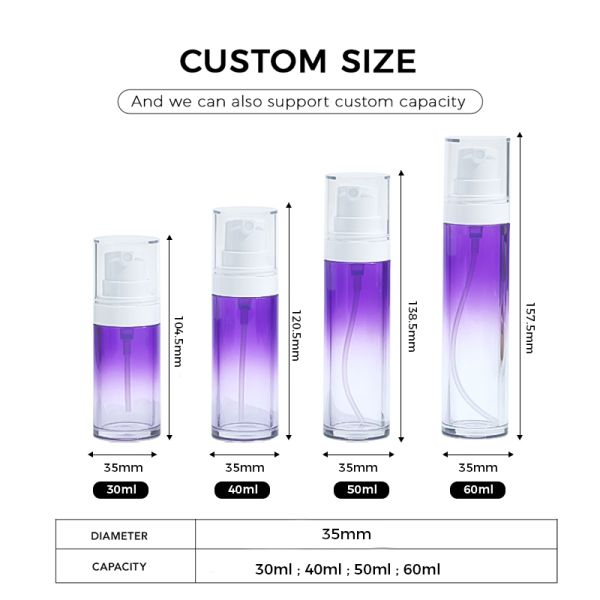 Gradient Color PET Cosmetic Bottle with Press Pump Head and Food-Grade PET Material for Precise Dispensing