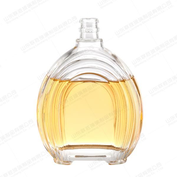 Botella de vino de vidrio transparente de 750 ml con tapa de metal tamaño personalizado aceptado para tequila y vino