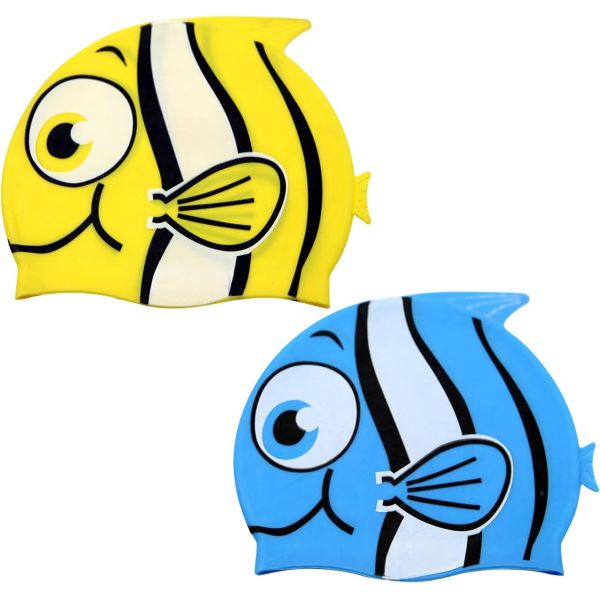 Reversible Children's Swimming Caps Eco Friendly Customizable Fish Swimming Hat