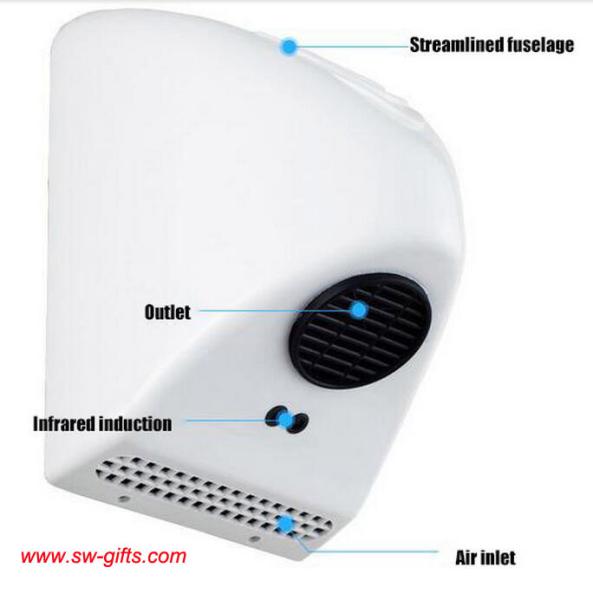 Household Toilet Hand Dryer Infrared Induction System For High Speed Dry Hand White Simpli