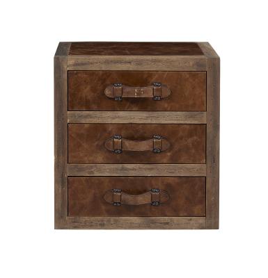 Top Grain Genuine Leather Steamer Trunk Bedside Table , Living Room Trunk Coffee Table Old Finish