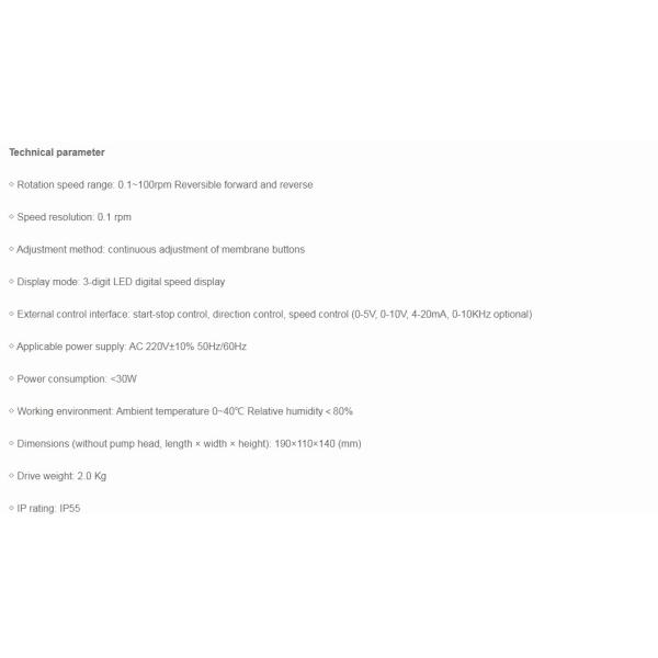 carcasa de acero inoxidable, bomba peristáltica de alta tasa de IP utilizada en áreas con ambientes hostiles