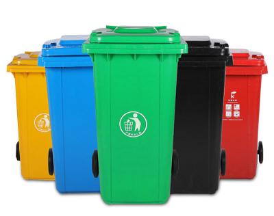 Des poubelles en plastique de 160 litres, des contenants de déchets en plastique de 30 litres.