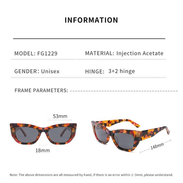 Ацетат солнечных очков 90s Cateye прямоугольника ретро квадратный для женщин