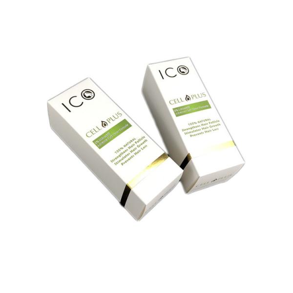 Упаковка бумажной коробки белого картона косметическая горячая штемпелюя