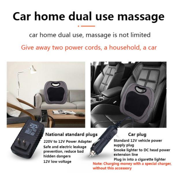 Electric Deep Shiatsu Neck Shoulder Back Massage Pillow with Rolling Kneading Heat 8W Massager