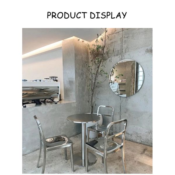 Minimalist Outdoor Leisure Stainless Steel Small Round Table Bar Dining Restaurant Table