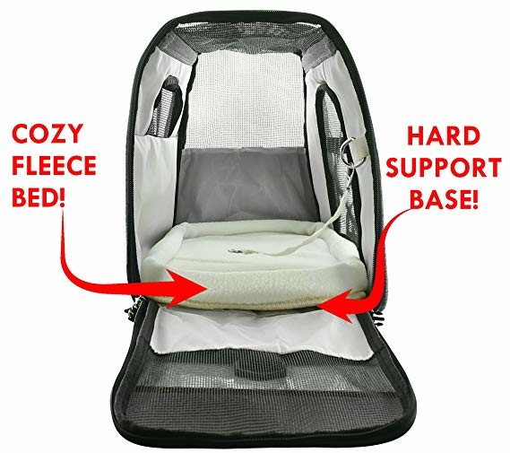 Portable  Airline Approved Pet Carrier Bag With Backpack Belt Safety Locked Zippers