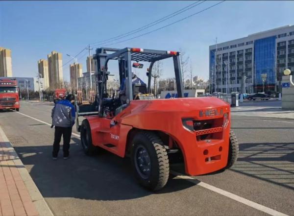 Diesel Powered 10 Ton Second Hand Forklift Truck  With 3 Meters Lift Height