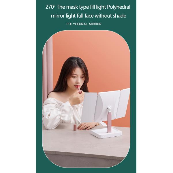 Trifold vanity Lighted Magnifying Makeup Mirror Cosmetic ABS Plastic