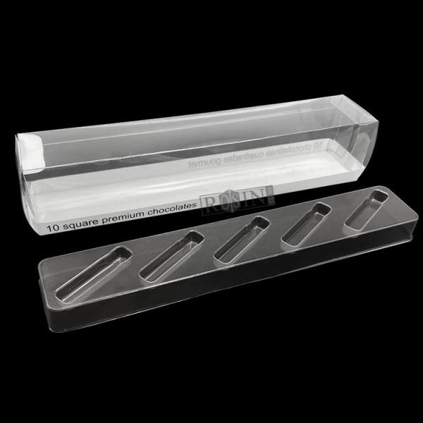 Thermoformed PET Chocolate Plastic Packaging Transparent With 5 Compartments