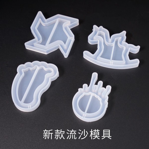 DIY Crystal Dropper Mold, Quicksand Mold, Wooden Horse Windmill Hanging Decoration, Quicksand Pendant, Silicone Mold