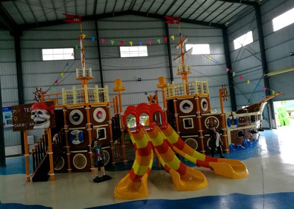 Spray Park Water Playground Equipment Pirate Ship Indoor Commercial Adult Water Slide