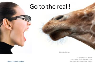 New 3D Video Eyewear Glasses for Home Theater 98 Display 720P