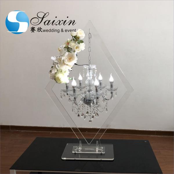 New hot style for wedding centerpiece crystal gold candelabra table decor chandeliers candle holder with support